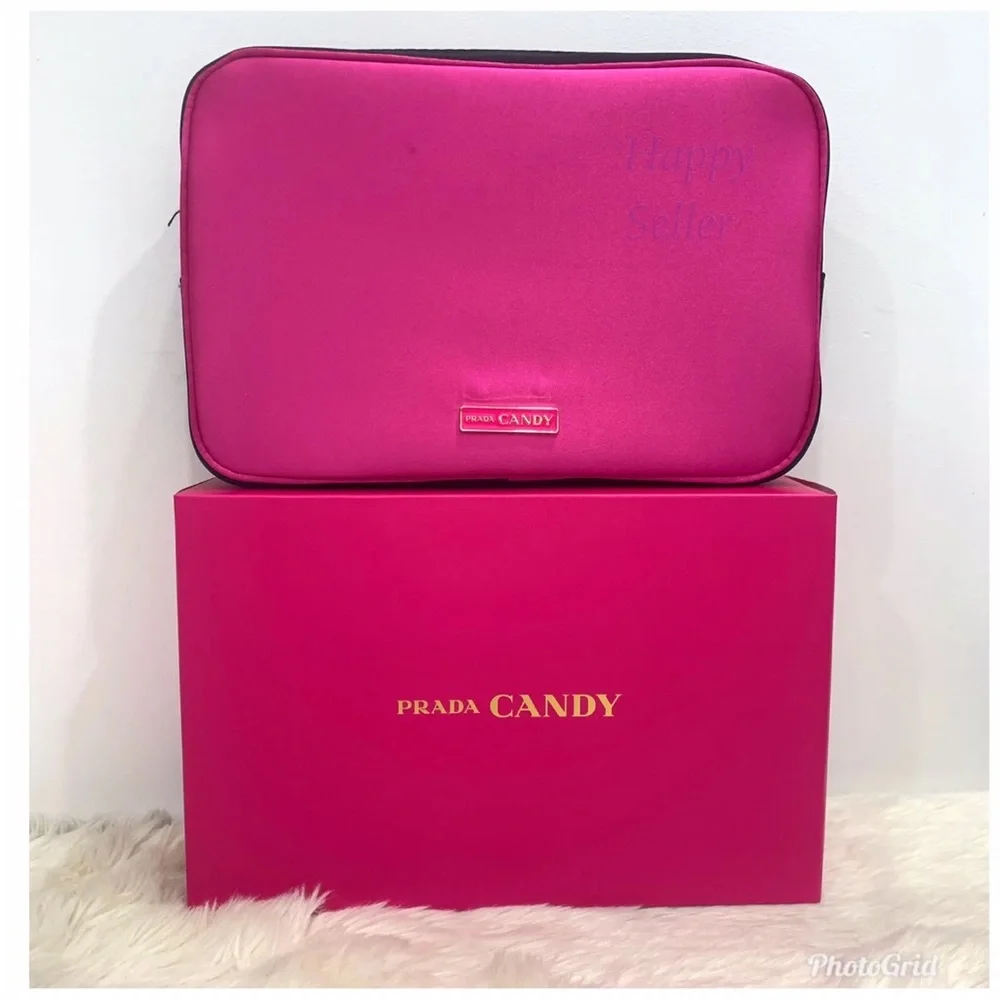 🎀Prada Vanity Case Candy Pink/Gold new - Picture 3 of 17
